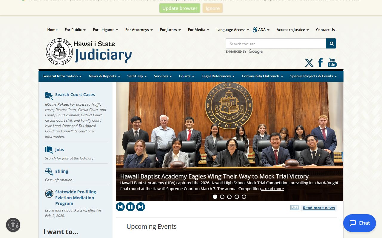 Hawaii Judiciary eCourt Kokua search portal used in a Hawaii people search