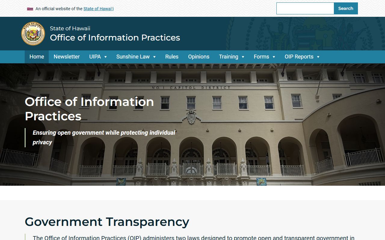 Office of Information Practices UIPA site for a Hawaii people search